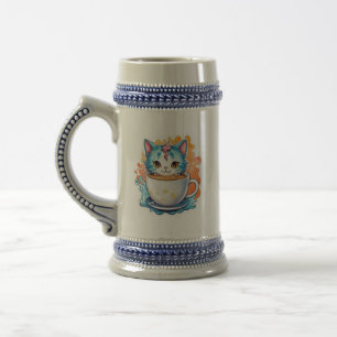 Gato Adorable Con Taza De Café Diseño De Dibujos A