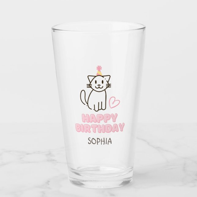 Gato adorable en un Gorra de cumpleaños (Anverso)