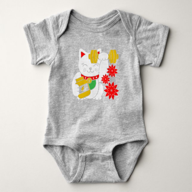 Gato afortunado Maneki Neko Lift Camisa de entrena (Anverso)