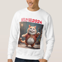 Gato afortunado personalizado 2024: sudadera básic