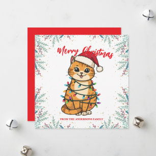 Gato alegre y brillante Navidad gatito invierno ni