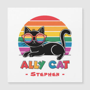 Gato aliado - Gato negro con gafas de sol arcoiris