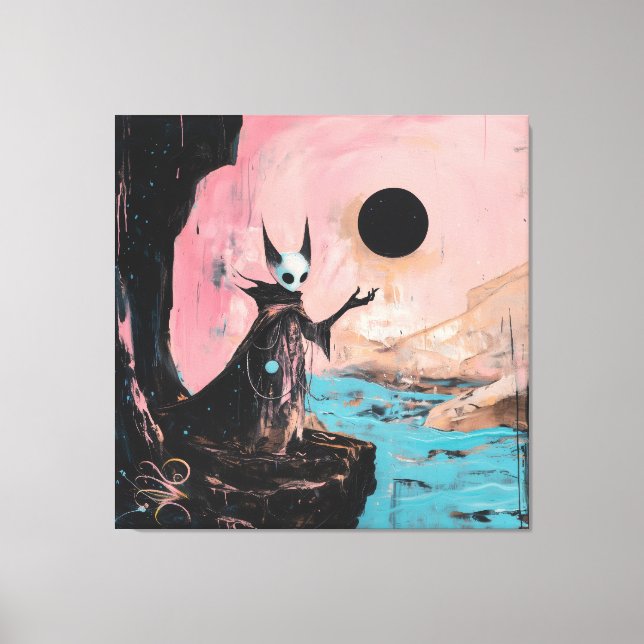 Gato alieno Negro Moon Oculta Bruja oscura Arte de (Anverso)