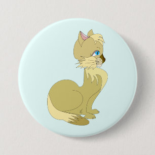 Gato amarillo con botón Ojos azules