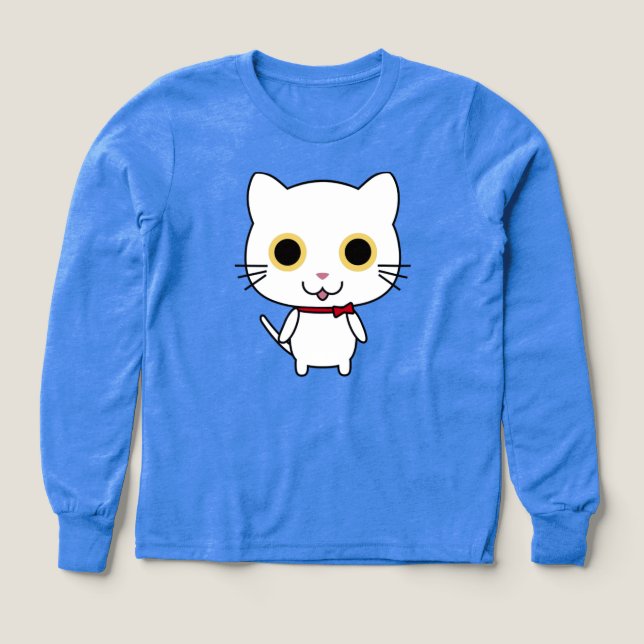 Gato Antropomórfico Blanco Clipart (Diseño frontal)
