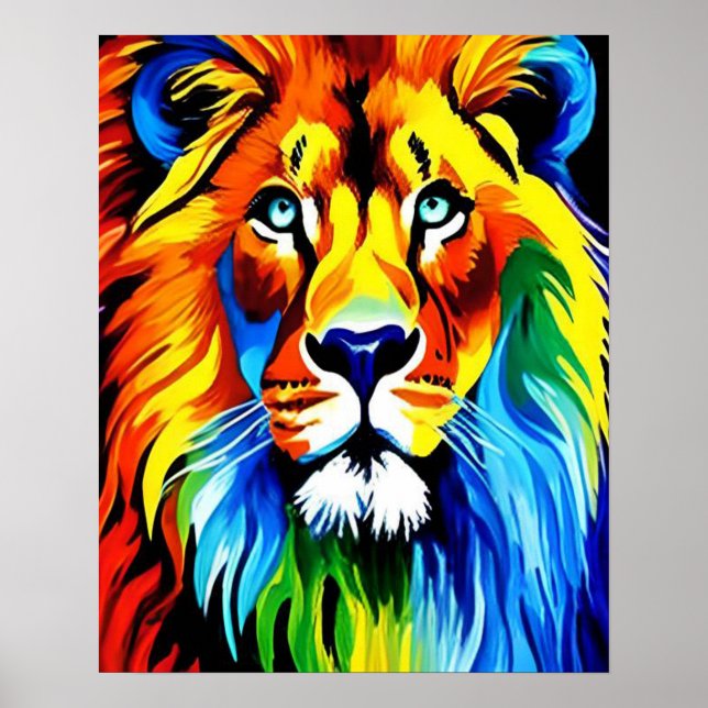 Gato arcoiris, arte de Ilustracion de león arcoiri (Frente)