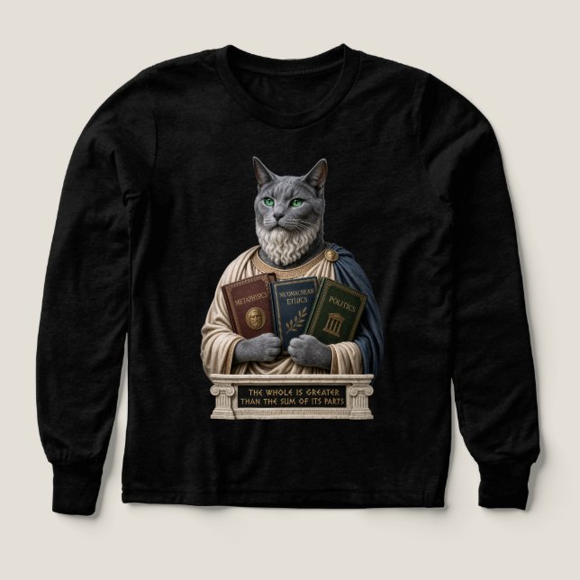 Gato Aristotélico Azul Ruso (Diseño frontal)