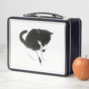 Gato Art Black White Kitty