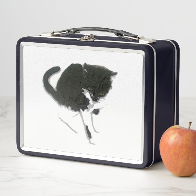 Gato Art Black White Kitty (In situ)