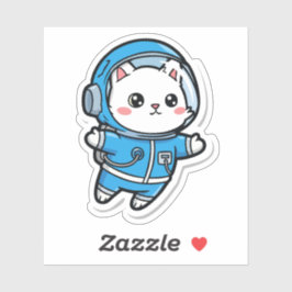 Gato Astronauta Adorable Pegatina Kawaii