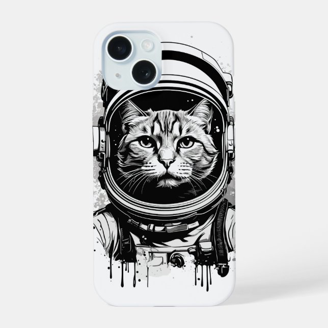 Gato Astronauta Blanco y Negro (Reverso )