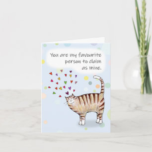 Gato atigrado marrón Te amo Tarjeta de felicitació