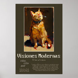 Gato atigrado naranja Arte Impreso Expresionista A