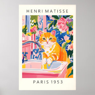 Gato atigrado naranja Impresión de arte estilo Mat