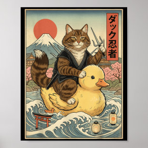 Gato Atigrado Ninja Arte Japonés Antiguo Ukiyo-e
