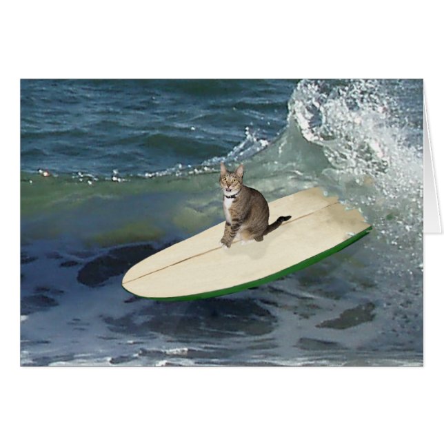 ¡Gato atigrado surf's up! (Anverso (Horizontal))