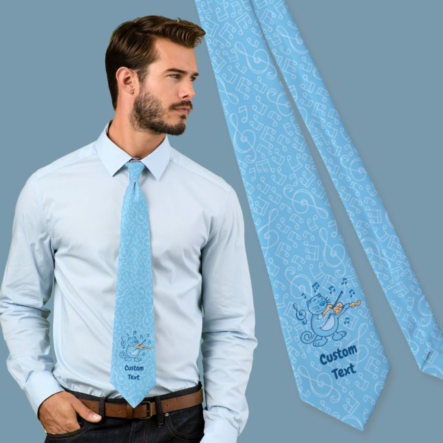 Gato azul con corbata de cuello de violín (Subido por el creador)