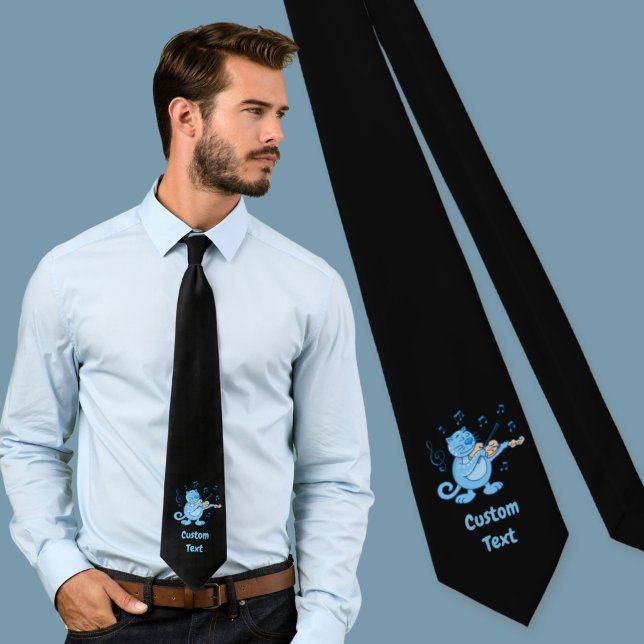 Gato azul con corbata de cuello de violín (Subido por el creador)