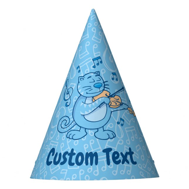Gato azul con Gorra Fiesta de violín (Anverso)