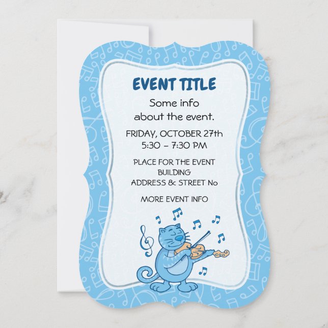 Gato azul con invitación al violín (Reverso)
