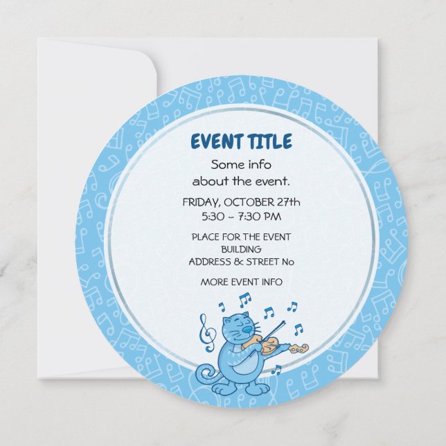 Gato azul con invitación al violín (Reverso)
