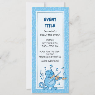 Gato azul con invitación al violín