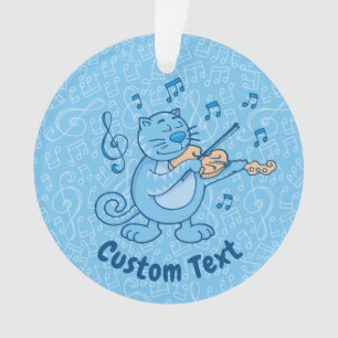 Gato azul con ornamento de violín