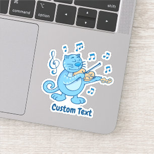 Gato azul con Pegatina de violín