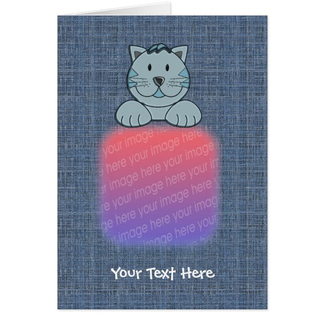 Gato azul lindo su tarjeta de la foto (Frente)