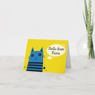 Gato azul y amarillo del estilo moderno de la