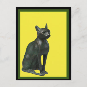 Gato bastet egipcio, postal artística
