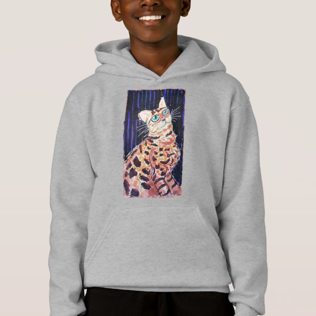 Gato Bengal Neon Noir (Anverso)