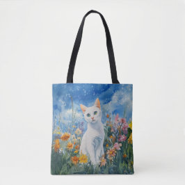 Gato blanco - Bolsa de tote