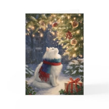 Gato blanco de Navidad