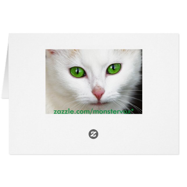 Gato blanco de ojos verdes (Reverso Horizontal)