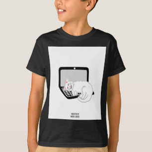 Gato blanco durmiendo en portátiles Niños Camiseta
