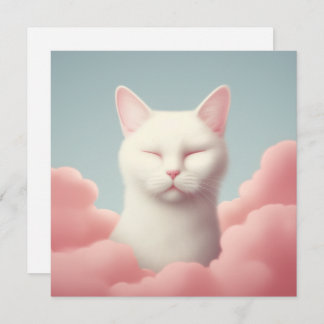 Gato Blanco Durmiente En Nubes