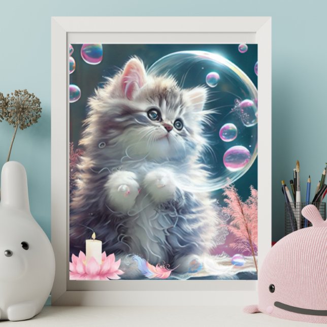 Gato blanco lindo jugando con guardería de arte de (Subido por el creador)