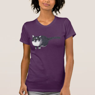 Gato blanco negro lindo en camisetas de Pointillis