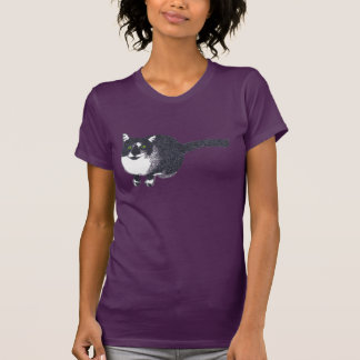 Gato blanco negro lindo en camisetas de Pointillis