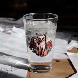 Gato blanco Rosa de cosmética Rosa arte de gatitos