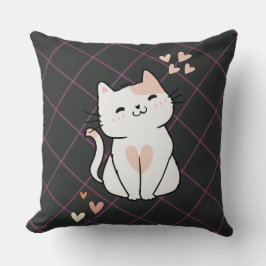 Gato blanco súper lindo con Cojín decorativo cardí