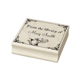 Gato Bookish | Sello de arte maderero para libros