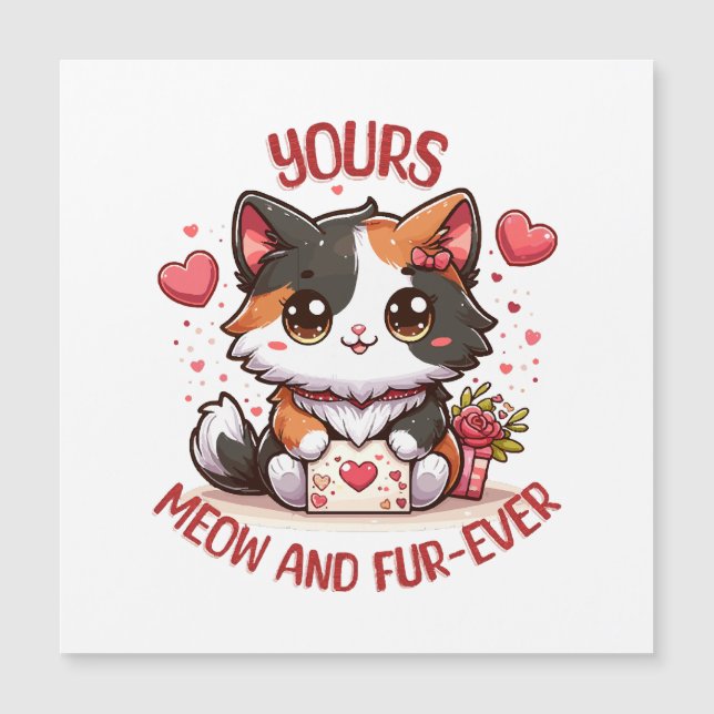 Gato Calico Adorable Día de San Valentín  (Anverso)