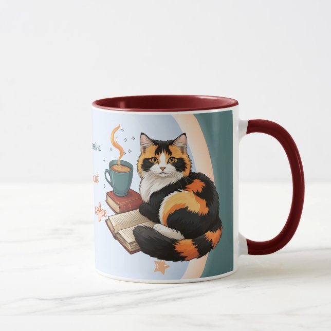 Gato Calico Teal Mágico Personalizado y Taza de Ca (Derecha)