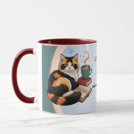 Gato Calico Teal Mágico Personalizado y Taza de Ca