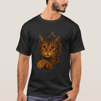 Gato, Camiseta de gato, Tela rota de gato, Gatito,