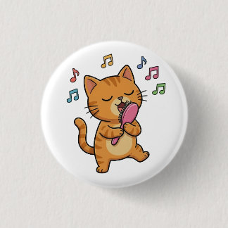 Gato Cantando Con Botón De Cepillo De Pelo