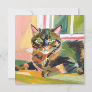 Gato caparazón de tortuga   Tarjeta de hermosa pin