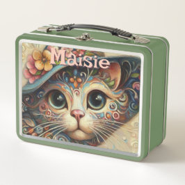 Gato caprichoso con floral Gorra personalizado